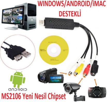 Alfais USB Rca Capture Easycap Kamera Uydu Kayıt K resmi