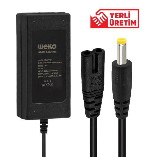 WEKO 20 VOLT - 2.25 AMPER 4.0*1.7 UÇLU NTB ADAPTÖR resmi