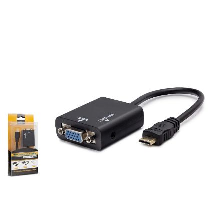 HADRON HDMI MİNİ TO VGA ÇEVİRİCİ ADAPTÖR SESLİ M/F resmi