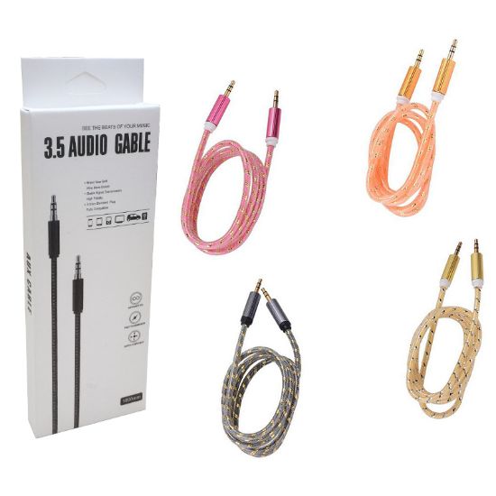 PM 3.5 MM ERKEK/ERKEK RENKLİ AUX ÖRGÜLÜ KABLO  resmi