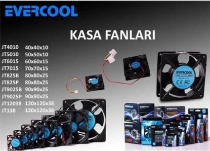 EVERCOOL JT825B 80*80*25mm Kutulu Powerdan Besleme resmi