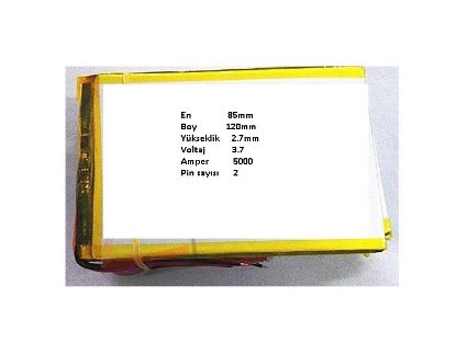 OEM TABLET 3.7V 5000mAh Batarya Pil 8*11CM 2 KABLO resmi