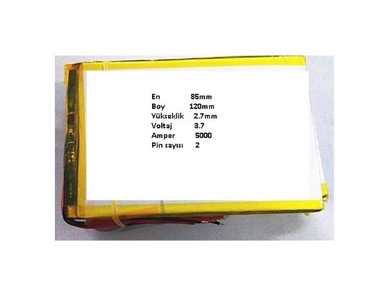 OEM TABLET 3.7V 5000mAh Batarya Pil 8*11CM 2 KABLO resmi