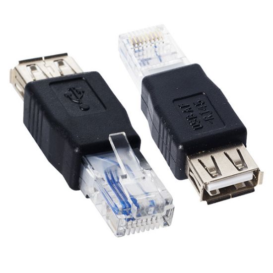 RJ45 ERKEK USB A DİŞİ ETHERNET ÇEVİRİCİ JACK FİŞ resmi