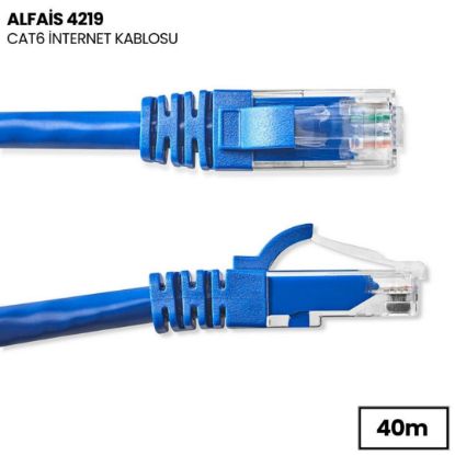 Alfais Cat6 İnternet Ethernet Rj45 Lan Kablosu 40M resmi