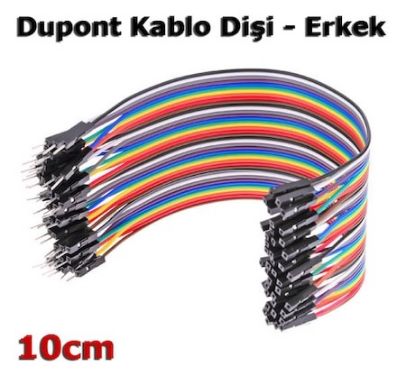 Arduino 10 cm dişi - erkek Jumper dupont kablo resmi