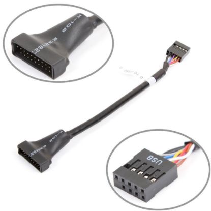 9 Pin USB 2.0 Dişi-19 Pin USB 3.0 Erkek Çevirici resmi