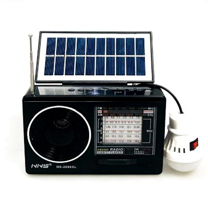 ESCOM RADYO SOLAR ŞARJLI PİLLİ BT/FM/USB/SD FENERL resmi