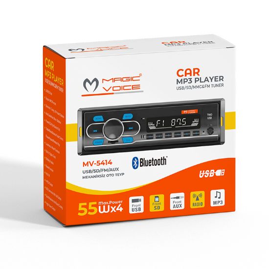 MAGICVOICE ÇİFT USB/SD/FM/AUX/BLUETOOTH KUMANDALI  resmi