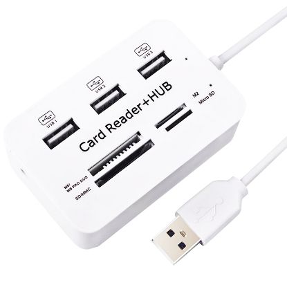 PM-6052 4 SLOT KART OKUYUCU + 3 PORT USB 2.0 ÇOKLA resmi