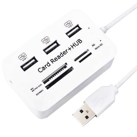 PM-6052 4 SLOT KART OKUYUCU + 3 PORT USB 2.0 ÇOKLA resmi