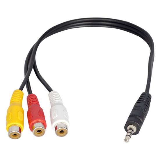 OEM 3.5 MM STEREO 4 BOĞUMLU / 3 RCA DİŞİ 30CM resmi