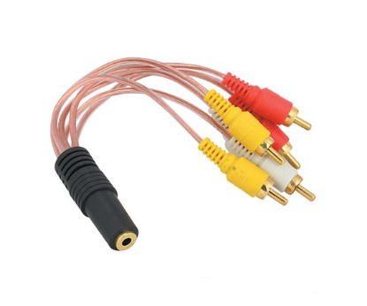 OEM 3.5 MM ST DİŞİ / 6 RCA ERKEK 5+1 KABLO resmi