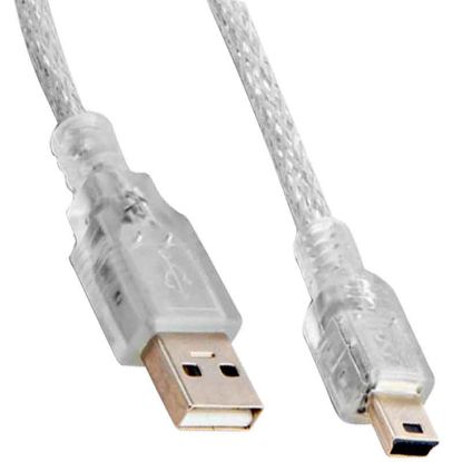 PM USB 2.0 ŞEFFAF USB AM MİNİ 5 PİN KABLO 5 METRE  resmi