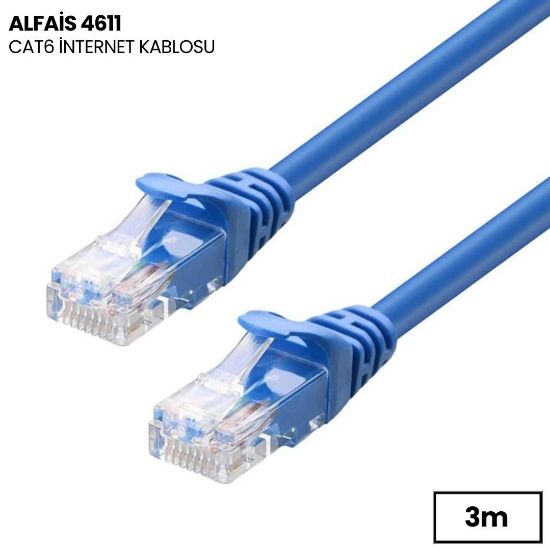 Alfais Cat6 İnternet Ethernet Rj45 Lan Kablosu 3 M resmi