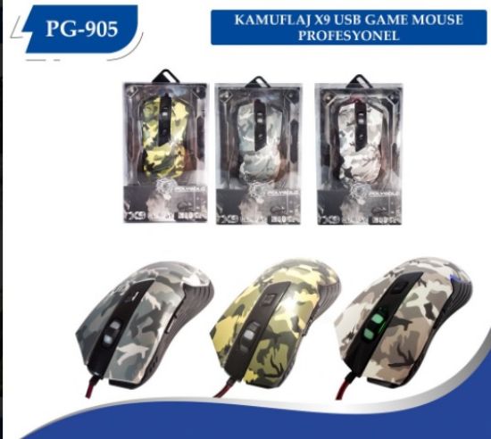 OEM PG-915 KAMUFLAJ X9 MACROLU OYUNCU MAUSE resmi