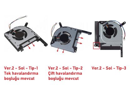 Asus FX706L Notebook Fan / Ver.2 (Sol Fan) - Tip-1 resmi