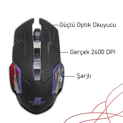 Steep Solid ST-13S Kablosuz - Wireless Şarjlı RGB  resmi