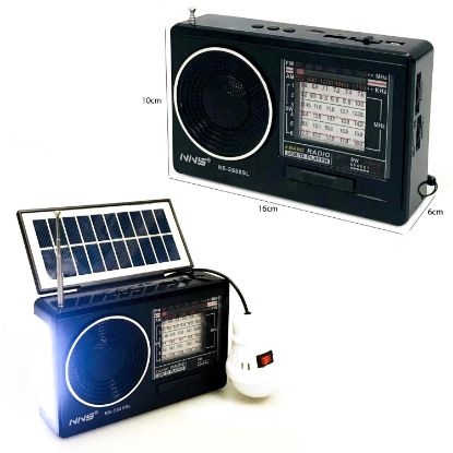 ESCOM RADYO SOLAR ŞARJLI PİLLİ BT/FM/USB/SD FENERL resmi