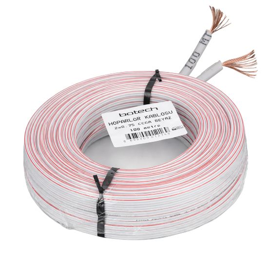 BOTECH 2X0.75 CCAM 48 TEL BEYAZ KIRMIZI KODLU 100M resmi