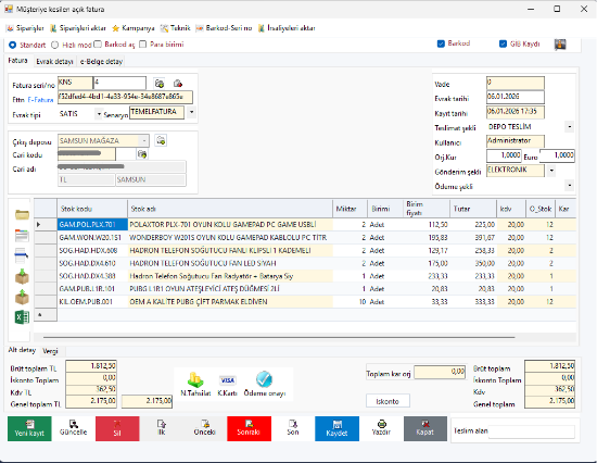 KONKOR TİCARİ PROGRAMA EK E-FATURA MODÜLÜ resmi