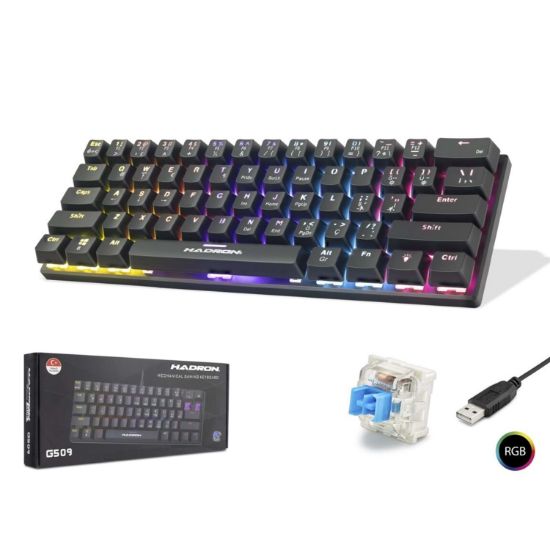 HADRON Mekanik Gaming Mini Klavye Blue Switch RGB- resmi