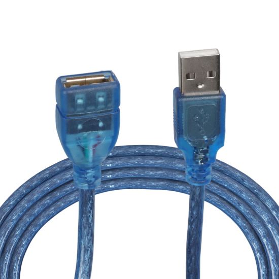 PM ŞEFFAF/MAVİ 5 METRE USB 2.0 UZATMA KABLOSU resmi