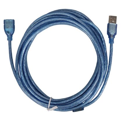 PM ŞEFFAF/MAVİ 5 METRE USB 2.0 UZATMA KABLOSU resmi